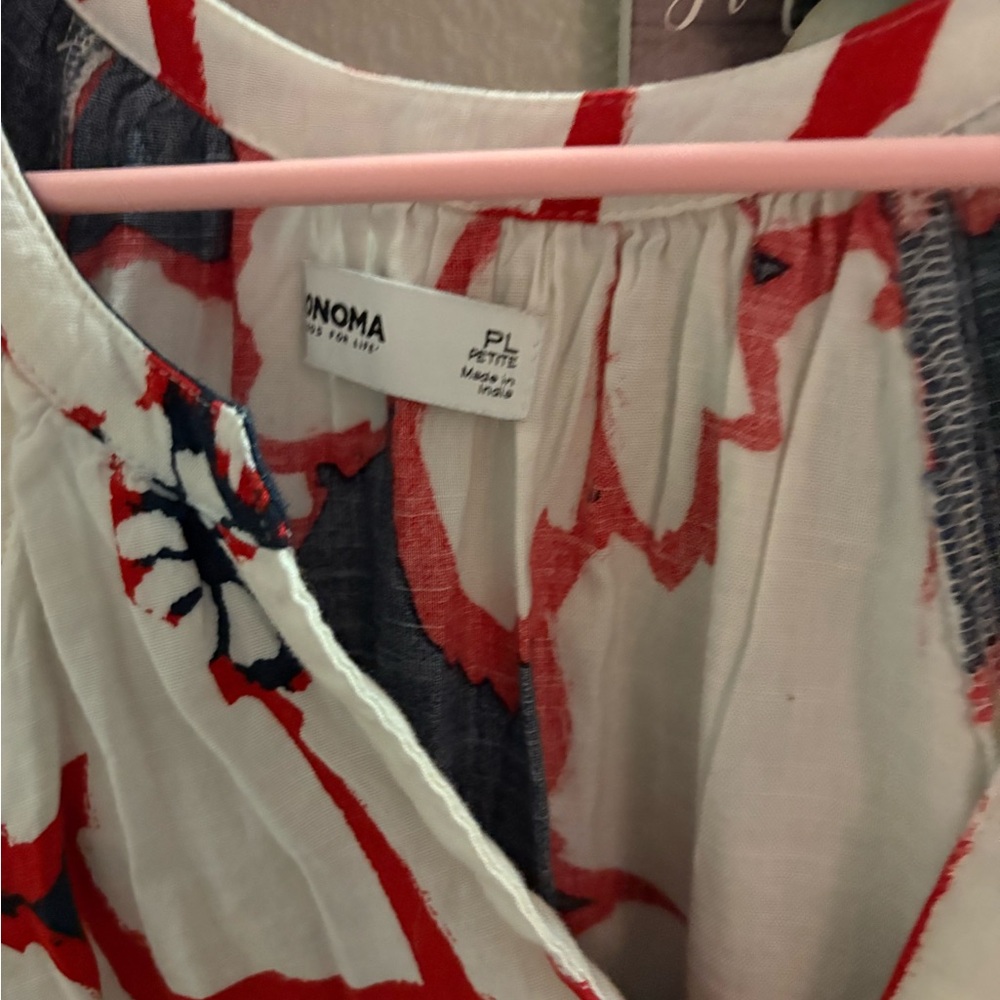 Sonoma White and Red Floral dress - Picture 2 of 4